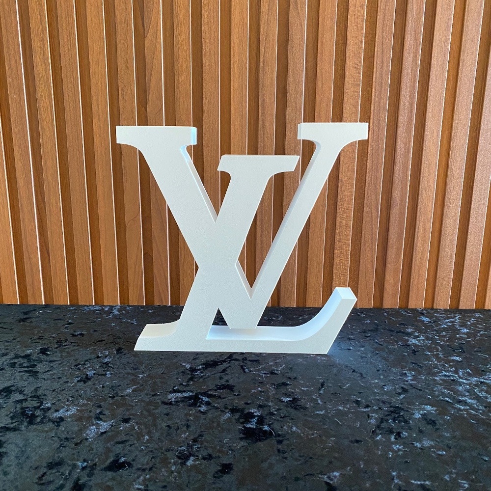 Rare Large 8.5" White LV Art Decor